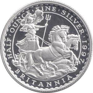 1997 SILVER 1/2 OUNCE PROOF BRITANNIA 1 - SILVER WORLD COINS - Cambridgeshire Coins