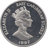 1997 SILVER PROOF TEN DOLLAR EAST CARIBBEAN STATES - SILVER WORLD COINS - Cambridgeshire Coins