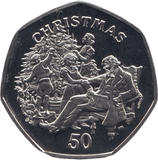 1999 PROOF VICTORIAN FAMILY CHRISTMAS 50P ISLE OF MAN - 50P CHRISTMAS COINS - Cambridgeshire Coins