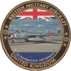 2000 BRITISH MILITARY AIRCRAFT COIN UNITED KINGDOM DE HAVILLAND VAMPIRE MEDALLION - MEDALS & MEDALLIONS - Cambridgeshire Coins