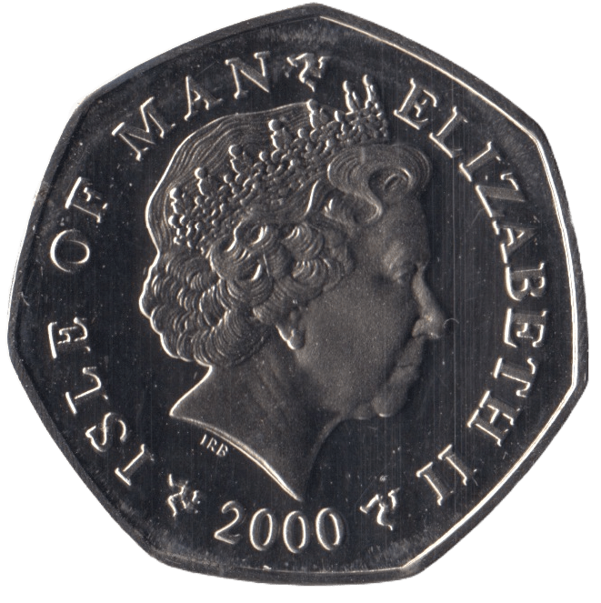 2000 CHRISTMAS 50P JOHN KELLY ISLE OF MAN ( PROOF ) 'BB' 50P CHRISTMAS ...