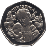 2000 FIFTY PENCE MADONNA AND CHILD CHRISTMAS PROOF GIBRALTAR - 50P CHRISTMAS COINS - Cambridgeshire Coins