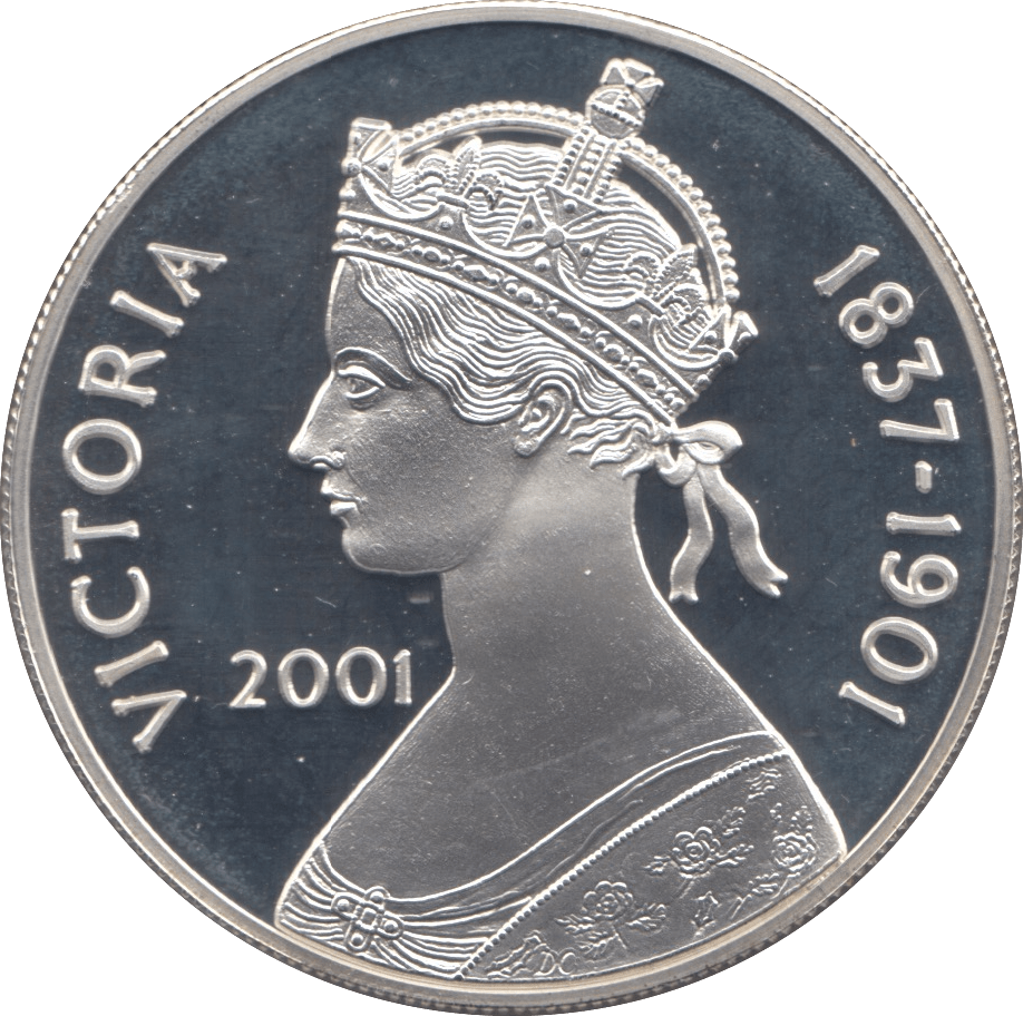 2001 SILVER PROOF FIFTY PENCE QUEEN VICTORIA ASCENSION ISLANDS - SILVER WORLD COINS - Cambridgeshire Coins