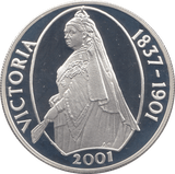 2001 SILVER PROOF FIFTY PENCE QUEEN VICTORIA TRISTAN DA CUNHA - SILVER WORLD COINS - Cambridgeshire Coins