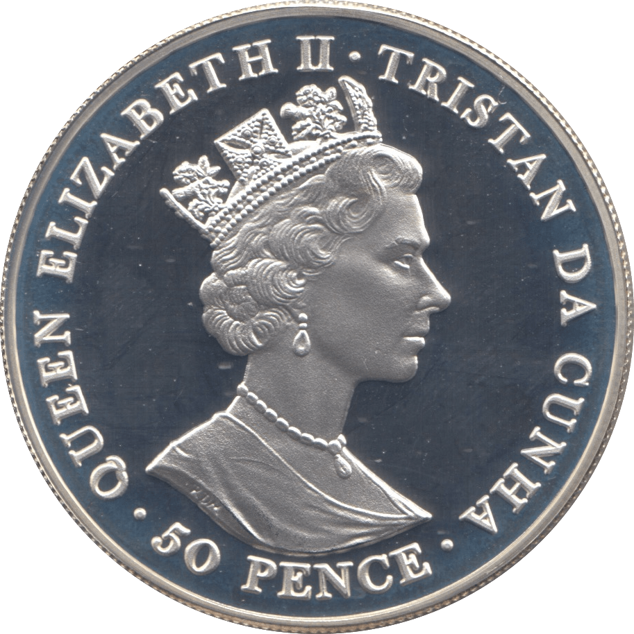 2001 SILVER PROOF FIFTY PENCE QUEEN VICTORIA TRISTAN DA CUNHA - SILVER WORLD COINS - Cambridgeshire Coins