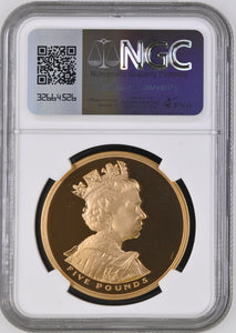 2002 GOLD PROOF £5 QUEEN'S GOLDEN JUBILEE (NGC) PF69 ULTRA CAMEO - NGC GOLD COINS - Cambridgeshire Coins