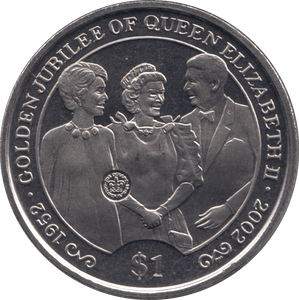 2002 ONE DOLLAR QUEEN ELIZABETH GOLDEN JUBILEE BRITISH VIRGIN ISLANDS F125 - CROWN - Cambridgeshire Coins