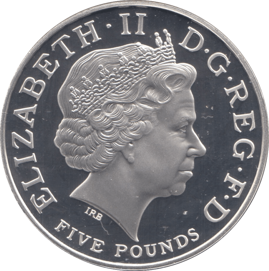 2002 SILVER PROOF FIVE POUNDS QUEEN MOTHER MEMORIAL - SILVER WORLD COINS - Cambridgeshire Coins