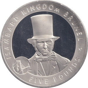 2006 SILVER FIVE POUNDS BAILIWICK OF GUERNSEY ISAMBARD KINGDOM BRUNEL - SILVER WORLD COINS - Cambridgeshire Coins