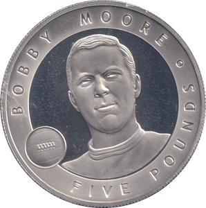 2006 SILVER FIVE POUNDS BAILIWICK OF JERSEY BOBBY MOORE - £5 BU - Cambridgeshire Coins