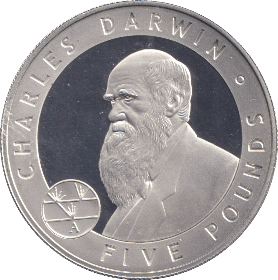 2006 SILVER FIVE POUNDS BAILIWICK OF JERSEY CHARLES DARWIN - £5 BU - Cambridgeshire Coins