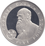 2006 SILVER FIVE POUNDS BAILIWICK OF JERSEY CHARLES DARWIN - £5 BU - Cambridgeshire Coins