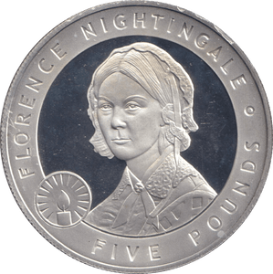 2006 SILVER FIVE POUNDS BAILIWICK OF JERSEY FLORENCE NIGHTINGALE - SILVER WORLD COINS - Cambridgeshire Coins