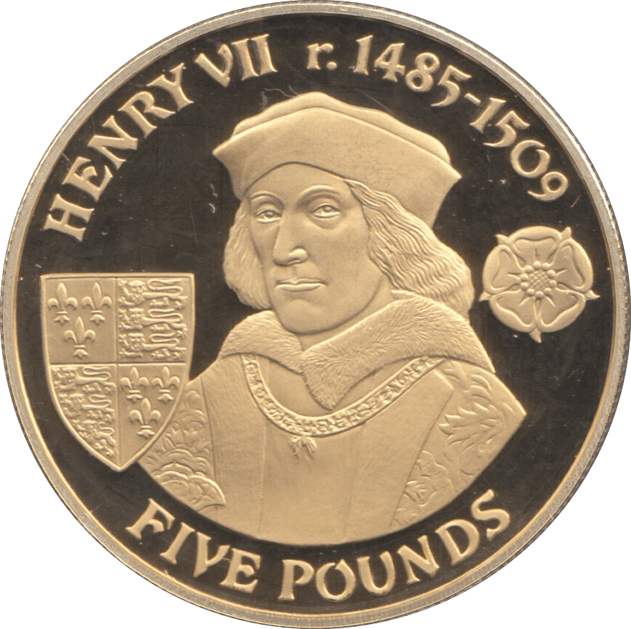 2007 SILVER ALDERNEY HENRY VII FIVE POUNDS ( PROOF ) - SILVER WORLD COINS - Cambridgeshire Coins