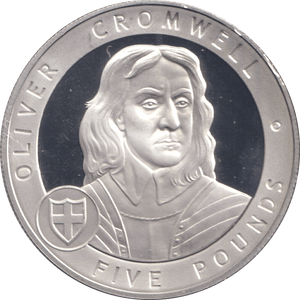 2007 SILVER FIVE POUNDS BAILIWICK OF GUERNSEY OLIVER CROMWELL - SILVER WORLD COINS - Cambridgeshire Coins