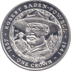 2007 SILVER ONE CROWN FALKLAND ISLANDS ROBERT BADEN - POWELL - SILVER WORLD COINS - Cambridgeshire Coins