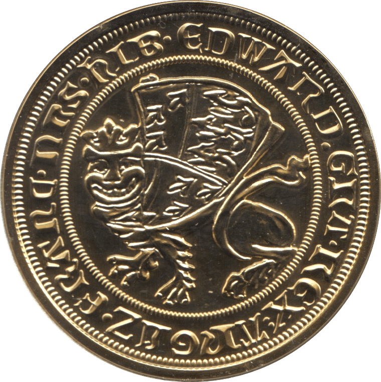 2009 GOLD PLATED SILVER MILLIONAIRES COLLECTION EDWARD III DOUBLE LEOPARD - SILVER WORLD COINS - Cambridgeshire Coins