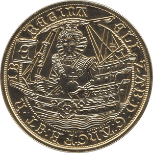 2009 GOLD PLATED SILVER MILLIONAIRES COLLECTION ELIZABETH I RYAL - SILVER WORLD COINS - Cambridgeshire Coins