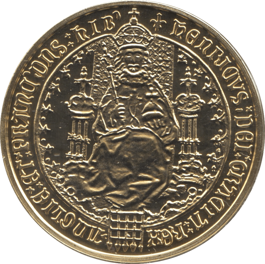 2009 GOLD PLATED SILVER MILLIONAIRES COLLECTION HENRY VII DOUBLE LEOPARD - SILVER WORLD COINS - Cambridgeshire Coins