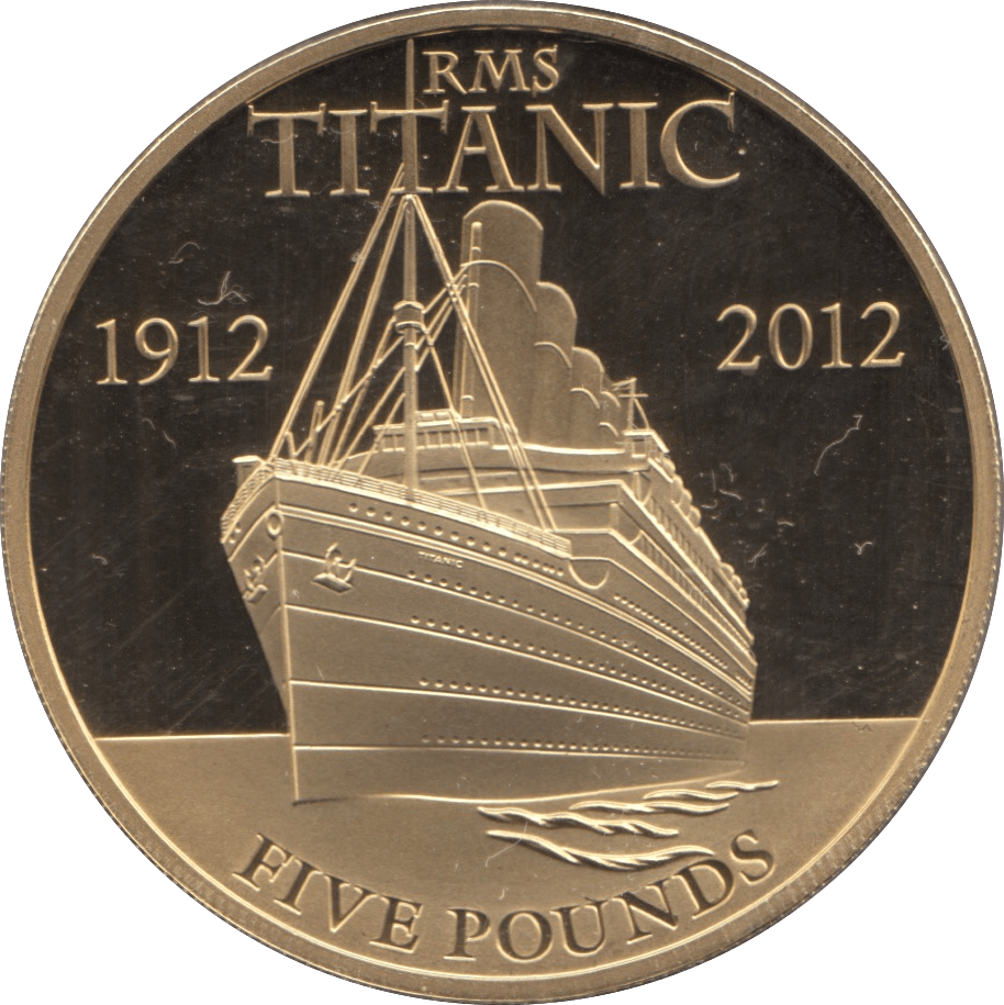 2012 BU JERSEY TITANIC COMMEMORATIVE COIN FIVE POUNDS WORLD COINS ...