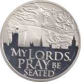 2012 FIVE POUNDS SILVER PROOF ALDERNEY MY LORDS PRAY BE SEATED - WORLD COINS - Cambridgeshire Coins