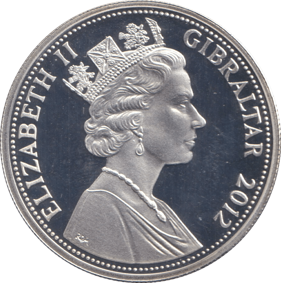 2012 FIVE POUNDS SILVER PROOF GIBRALTAR DIAMOND JUBILEE - WORLD COINS - Cambridgeshire Coins