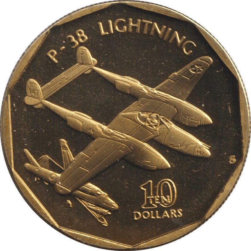 2012 TEN DOLLARS P - 38 LIGHTNING COIN F237 - WORLD COINS - Cambridgeshire Coins