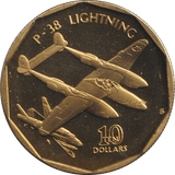 2012 TEN DOLLARS P - 38 LIGHTNING COIN F237 - WORLD COINS - Cambridgeshire Coins