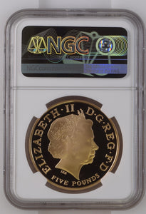 2013 GOLD PROOF £5 COIN PRINCE GEORGE CHRISTENING CAMBRIDGE ( NGC ) PF 69 ULTRA CAMEO - NGC GOLD COINS - Cambridgeshire Coins