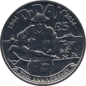 2014 BU JERSEY 70TH ANNIVERSARY D DAY COIN FIVE POUNDS - WORLD COINS - Cambridgeshire Coins