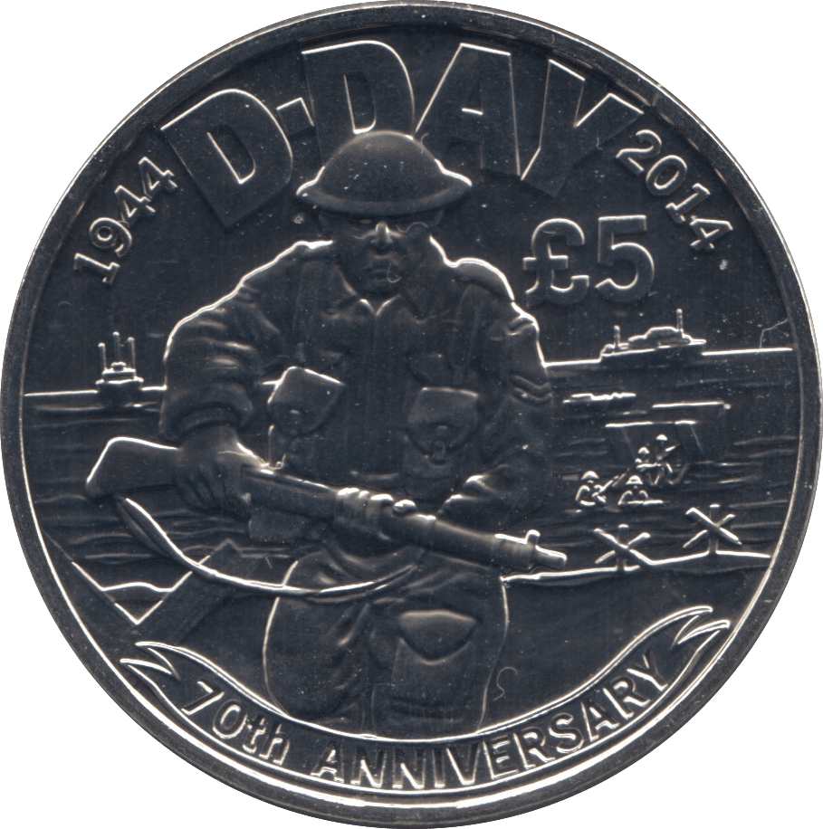 2014 BU JERSEY 70TH ANNIVERSARY D DAY COIN FIVE POUNDS - WORLD COINS - Cambridgeshire Coins