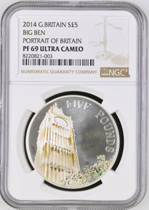 2014 SILVER PROOF PORTRAIT OF BRITAIN BIG BEN ( NGC ) PF69 ULTRA CAMEO - NGC SILVER COINS - Cambridgeshire Coins