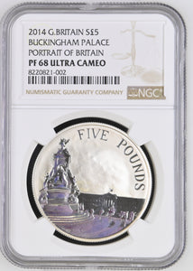 2014 SILVER PROOF PORTRAIT OF BRITAIN BUCKINGHAM PALACE ( NGC ) PF68 ULTRA CAMEO - NGC SILVER COINS - Cambridgeshire Coins