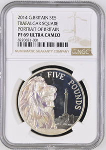 2014 SILVER PROOF PORTRAIT OF BRITAIN TRAFALGAR SQUARE ( NGC ) PF69 ULTRA CAMEO - NGC SILVER COINS - Cambridgeshire Coins