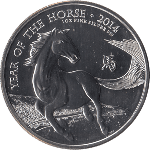 2014 SILVER TWO POUND COIN YEAR OF THE HORSE ( BU ) - SILVER WORLD COINS - Cambridgeshire Coins