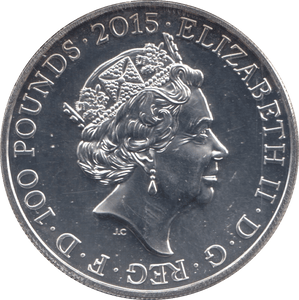 2015 SILVER £100 BUCKINGHAM PALACE ( BU ) - SILVER WORLD COINS - Cambridgeshire Coins