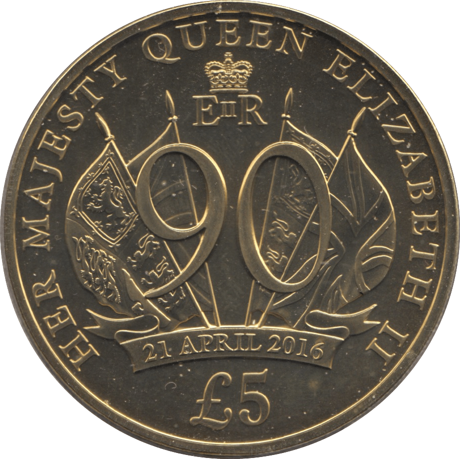 2016 BU JERSEY QUEEN ELIZABETH 90TH BIRTHDAY COIN FIVE POUNDS - WORLD COINS - Cambridgeshire Coins