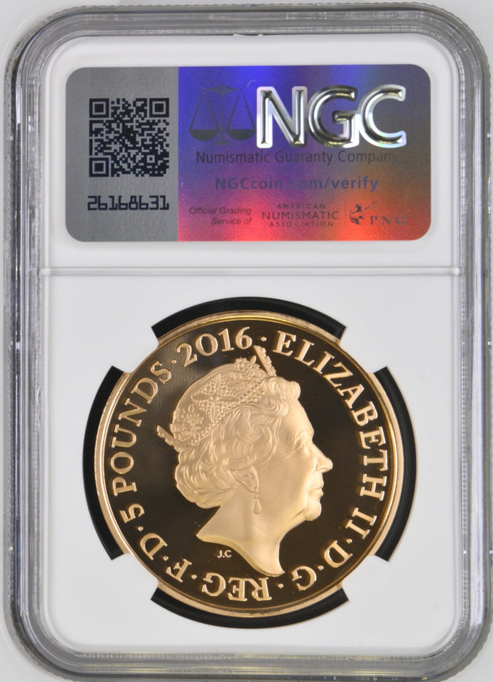 2016 GOLD PROOF £5 QUEEN ELIZABETH II 90TH BIRTHDAY ( NGC ) PF 69 ULTRA CAMEO - NGC GOLD COINS - Cambridgeshire Coins