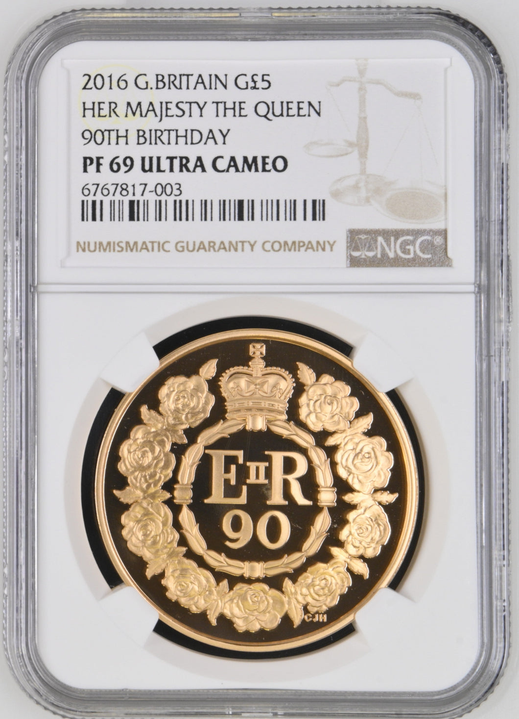 2016 GOLD PROOF £5 QUEEN ELIZABETH II 90TH BIRTHDAY ( NGC ) PF 69 ULTRA CAMEO - NGC GOLD COINS - Cambridgeshire Coins