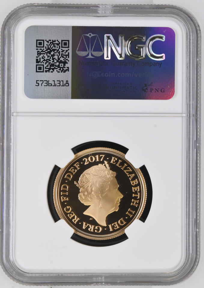 2017 GOLD PROOF PISTRUCCI DOUBLE SOVEREIGN 200TH ANNIVERSARY (NGC) PF 69 ULTRA CAMEO - NGC GOLD COINS - Cambridgeshire Coins