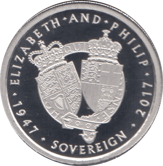 2017 PLATINUM PROOF ALDERNEY ELIZABETH AND PHILIP ANNIVERSARY SOVEREIGN - Platinum Coins - Cambridgeshire Coins