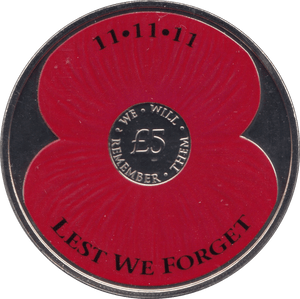 2018 BRILLIANT UNCIRCULATED £5 REMEMBRANCE POPPY BU JERSEY - £5 BU - Cambridgeshire Coins