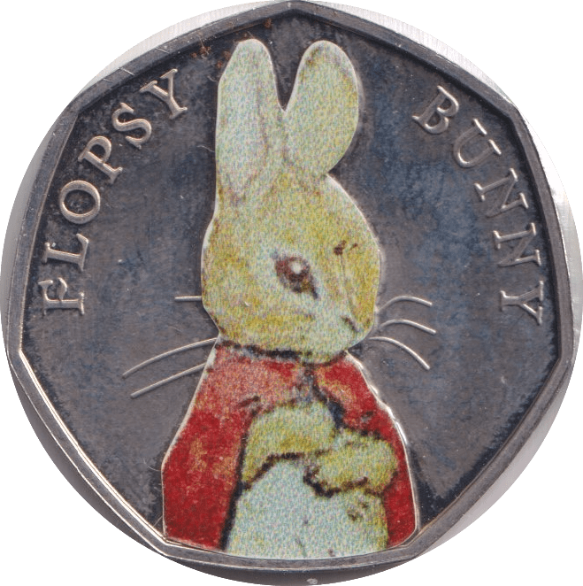 2018 FIFTY PENCE FLOBSY BUNNY COLOURED 50P BEATRIX POTTER COIN - BEATRIX POTTER - Cambridgeshire Coins