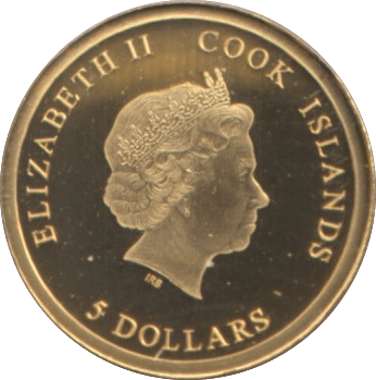 2018 GOLD .999 PROOF FIVE DOLLARS COOK ISLANDS - GOLD COMMEMORATIVE - Cambridgeshire Coins