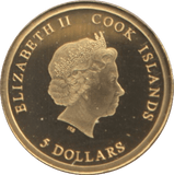 2018 GOLD .999 PROOF FIVE DOLLARS COOK ISLANDS - GOLD COMMEMORATIVE - Cambridgeshire Coins