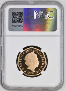 2018 GOLD PROOF 50P PADDINGTON AT BUCKINGHAM PALACE ( NGC ) PF 70 ULTRA CAMEO - NGC GOLD COINS - Cambridgeshire Coins