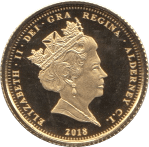 2018 GOLD QUARTER SOVEREIGN ALDERNEY ( PROOF ) - Gold World Coins - Cambridgeshire Coins