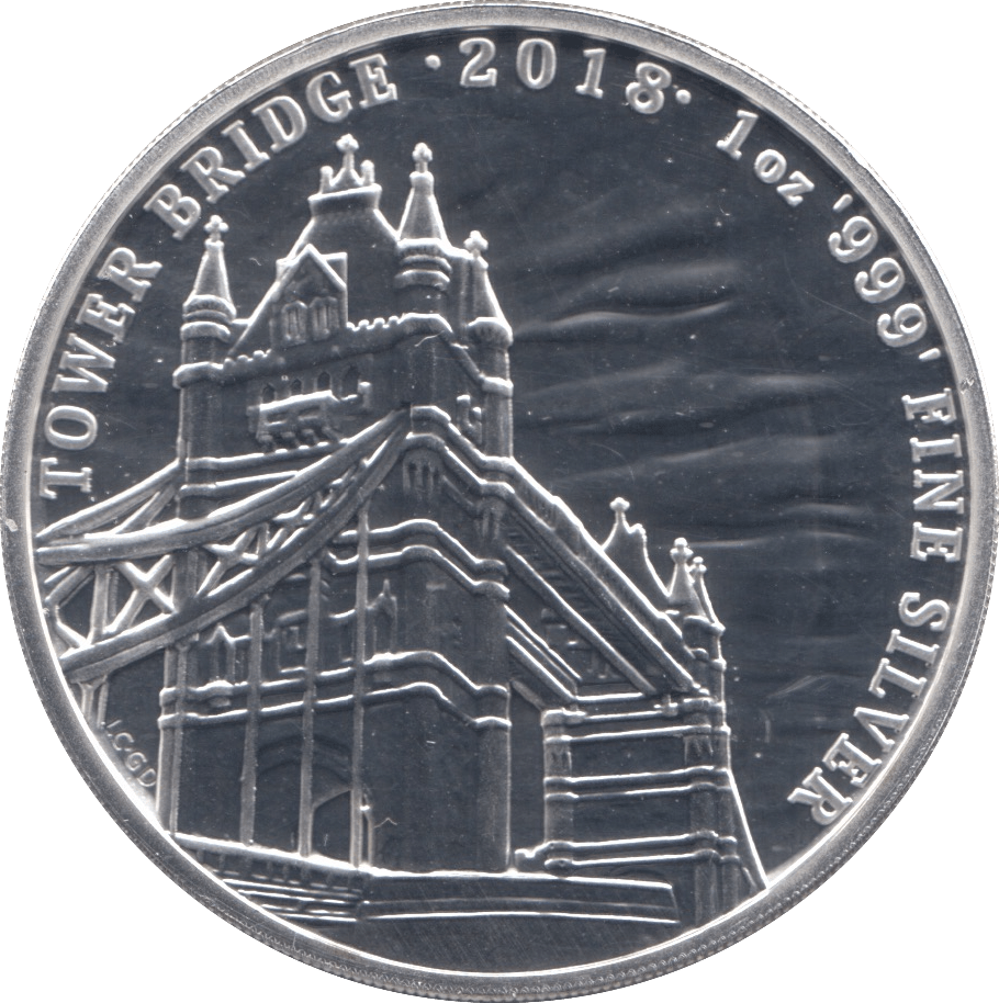 2018 SILVER ONE OUNCE TWO POUNDS TOWER BRIDGE UK - Cambridgeshire Coins