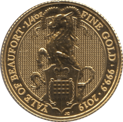 2019 GOLD 1/4 OUNCE YALE OF BEAUFORT QUEENS BEASTS - GOLD BRITANNIAS - Cambridgeshire Coins