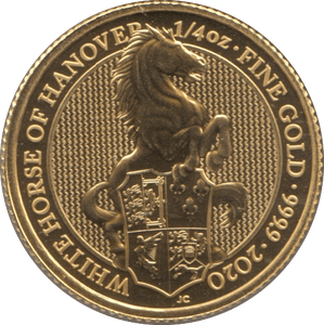 2020 GOLD 1/4 OUNCE WHITE HORSE OF HANOVER QUEENS BEASTS - GOLD BRITANNIAS - Cambridgeshire Coins